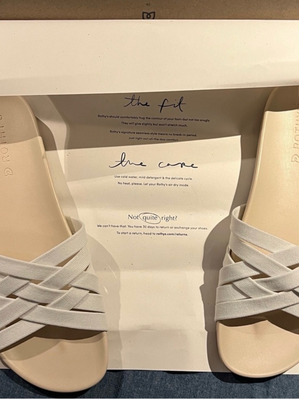 Rothy's Woven Crisscross Slide Sandals white size 11 new in box